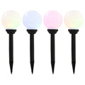 VidaXL LED-Solarlampen rund 15 cm RGB 4 Stück
