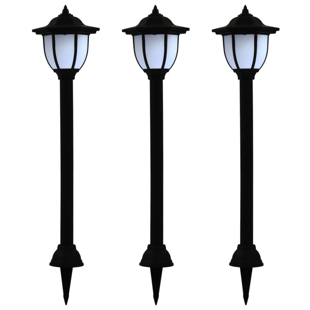 VidaXL LED-Solarleuchten, schwarz, 3 Stück