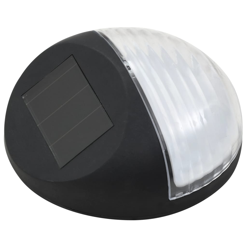 VidaXL LED-Solarwandleuchten, rund, schwarz, 12 Stück