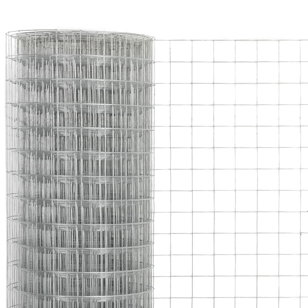 VidaXL Hühnerdraht 10x0,5 m, verzinkter Stahl, silberfarben