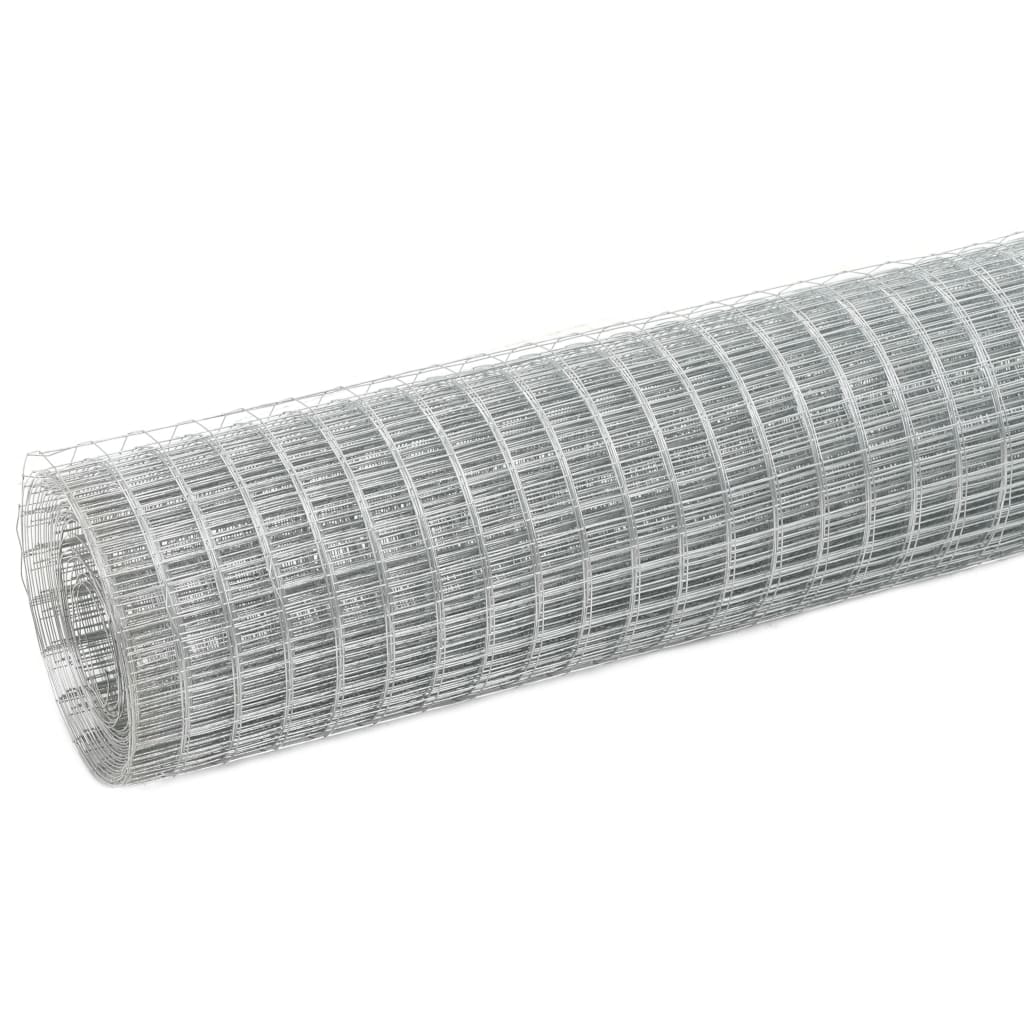 Vidaxl kippengaas 25x1,5 m gegalvaniseerd staal zilverkleurig