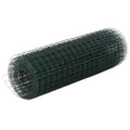 VidaXL Hühnerdraht 25x0,5 m Stahl mit PVC-Beschichtung Grün