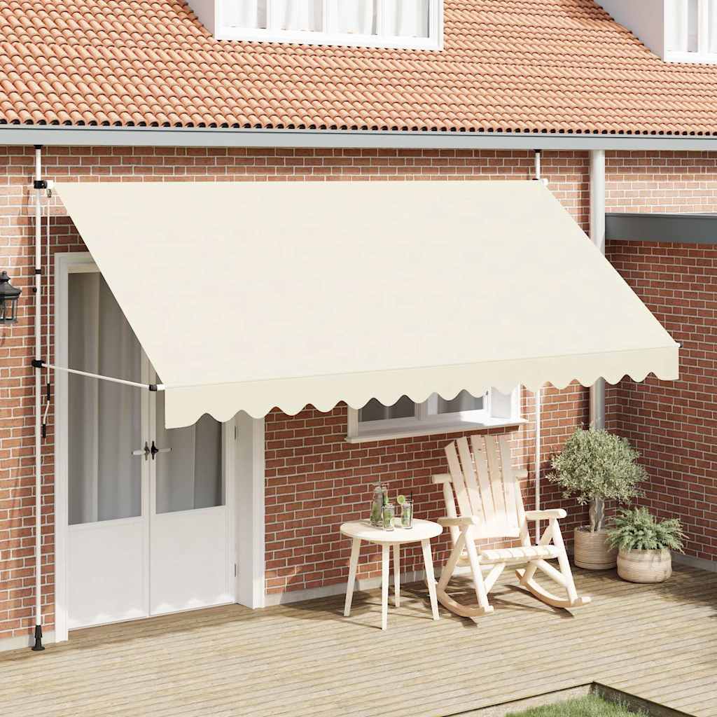 Vidaxl luifel handmatig uittrekbaar 400 cm crème
