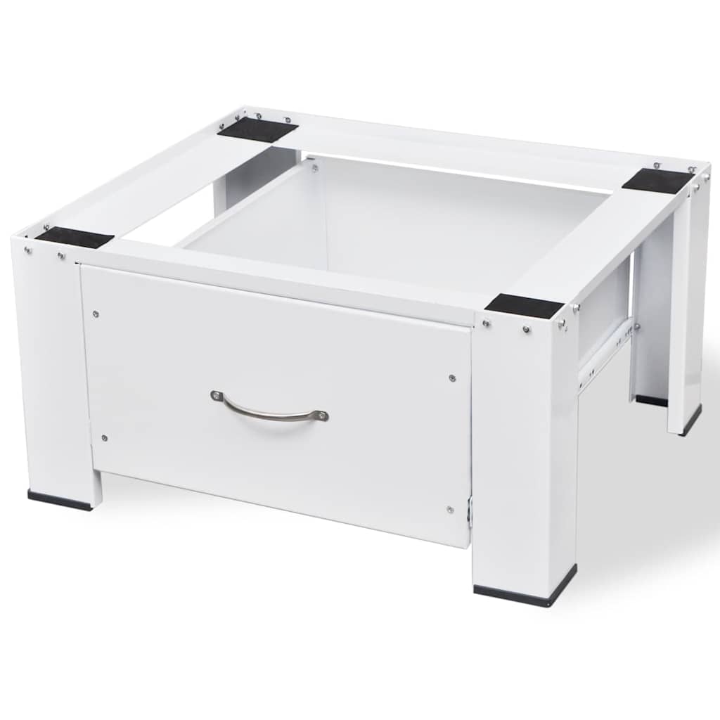 Vidaxl voetstuk voor wasmachine met lade wit