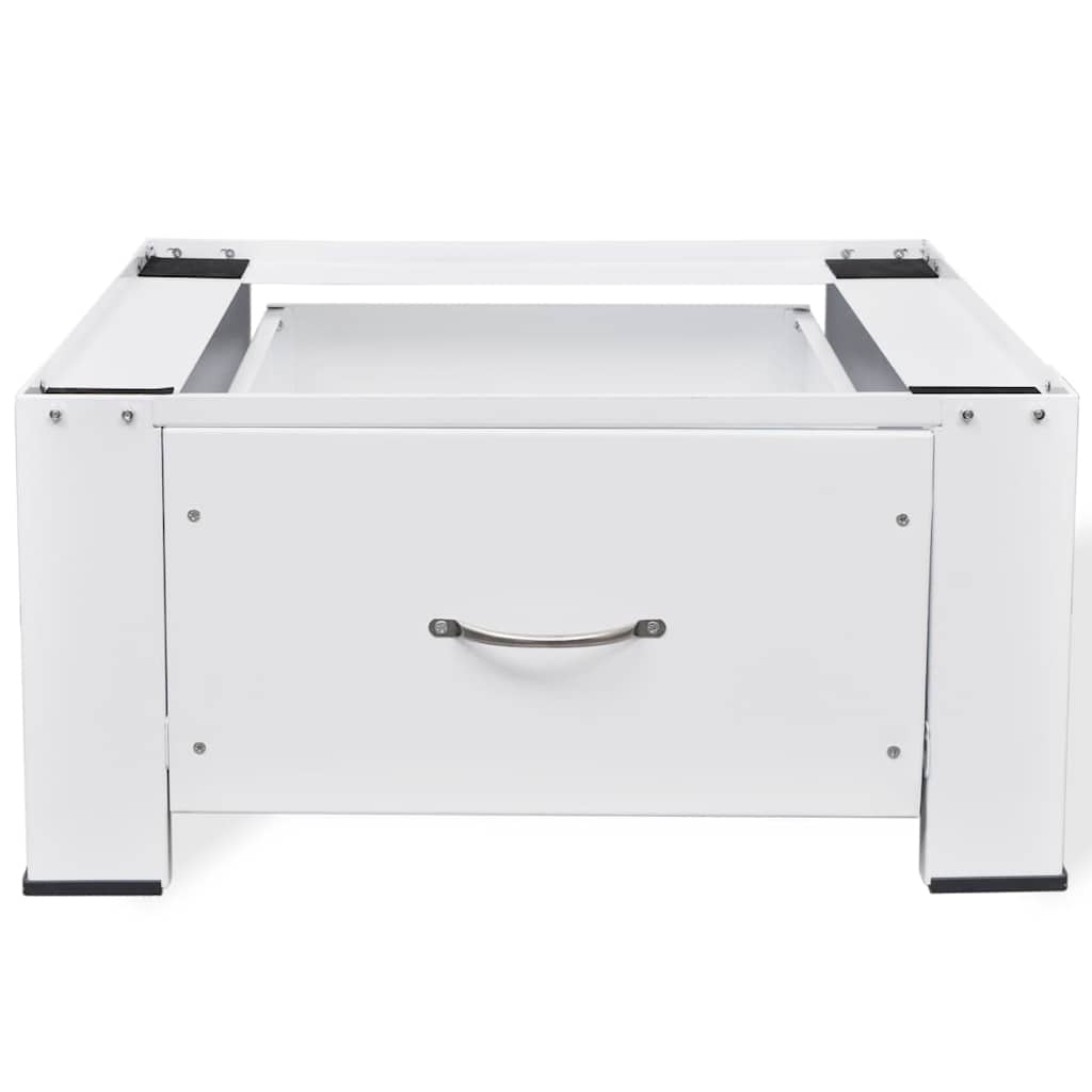 Vidaxl voetstuk voor wasmachine met lade wit