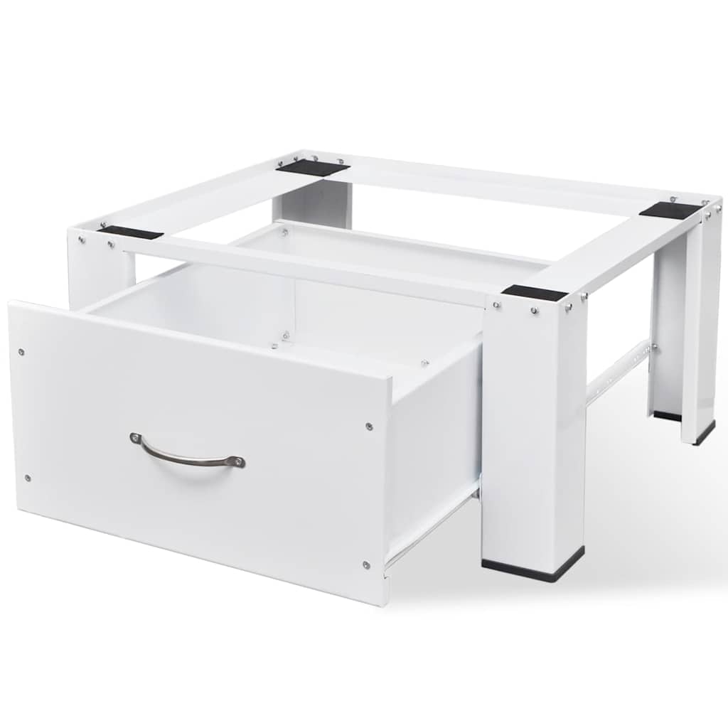 Vidaxl voetstuk voor wasmachine met lade wit
