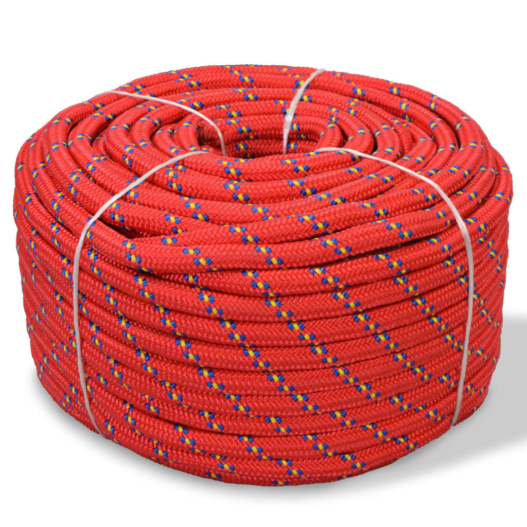 VIDAXL -Kofferchen -Seil 10 mm 250 m Polypropylen rot