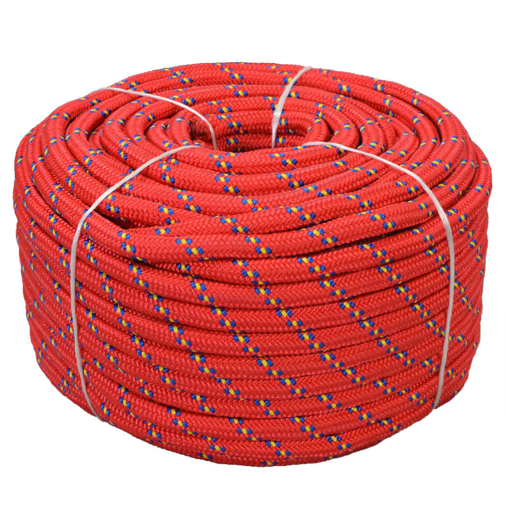 VIDAXL -Kofferraum 18 mm 50 m Polypropylen rot