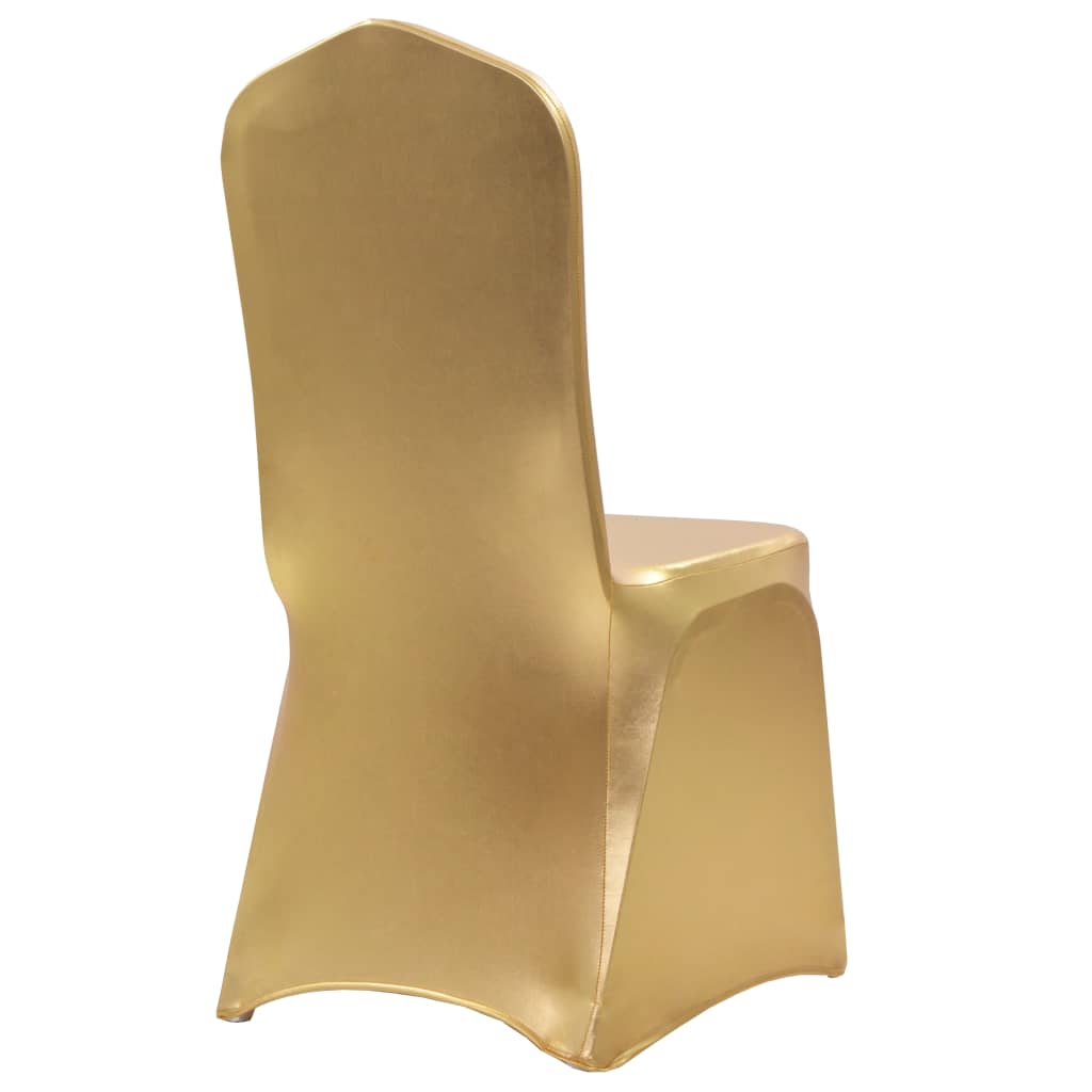VidaXL 6-teilige Stretch-Stuhlbezüge Gold