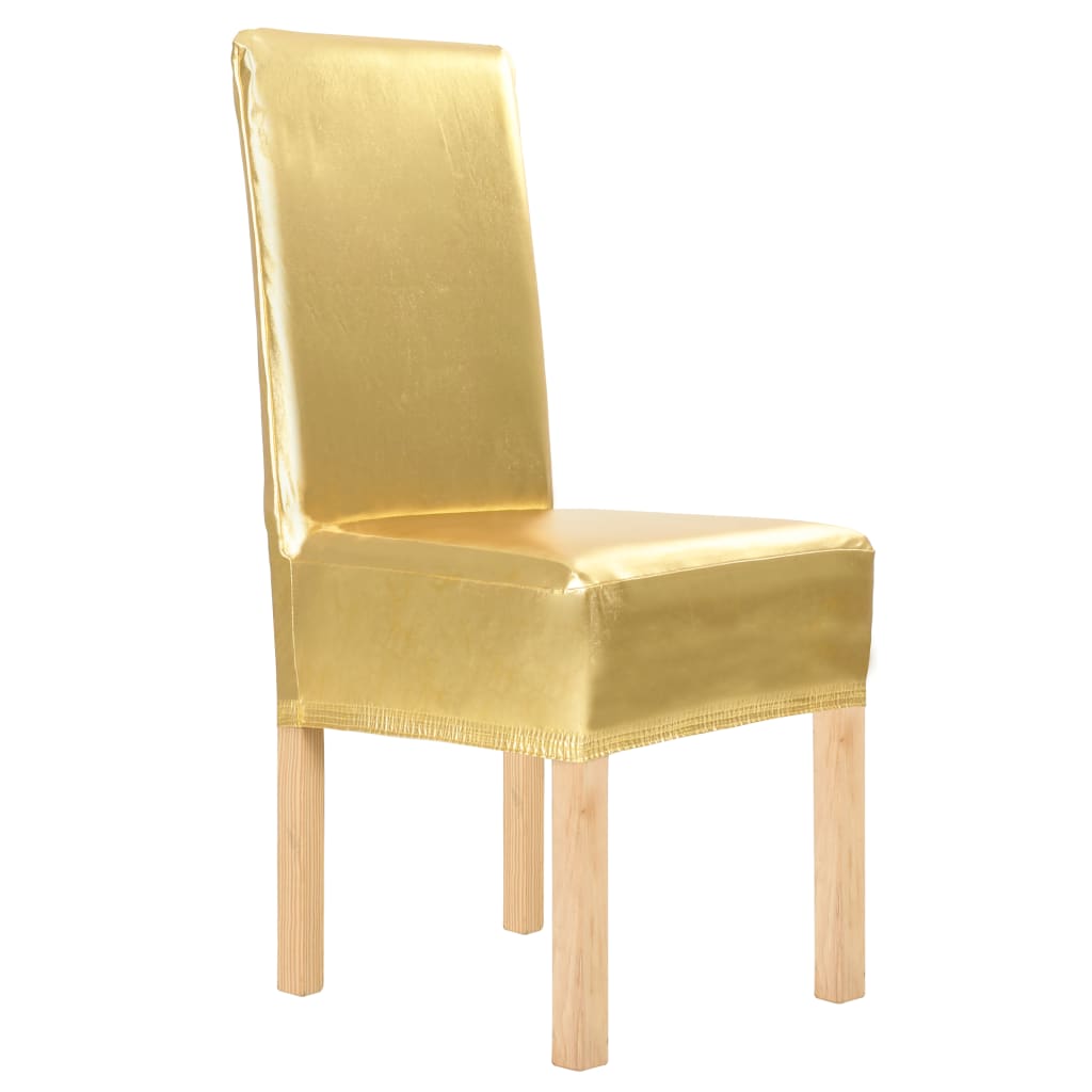 VidaXL 6er-Pack Stuhlhussen, gerade, dehnbar, gold