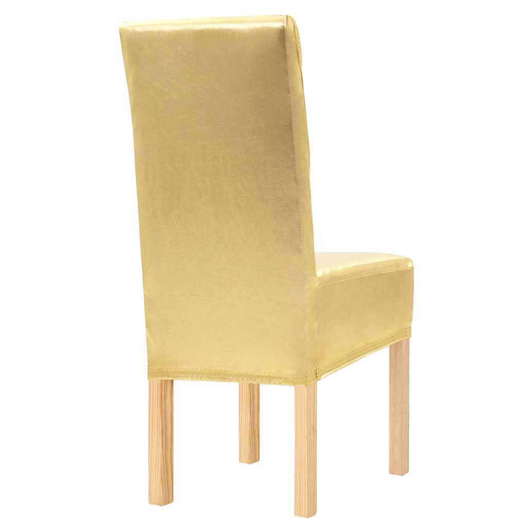 VidaXL 6er-Pack Stuhlhussen, gerade, dehnbar, gold