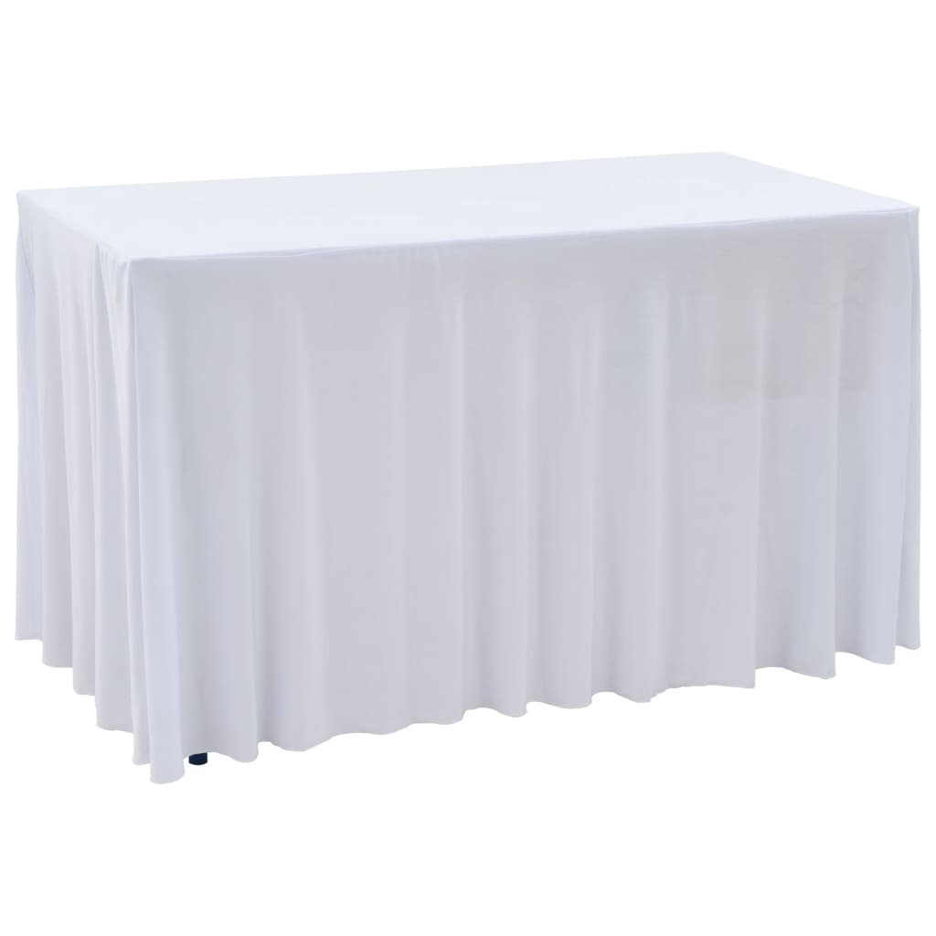 VidaXL 2-teilige Tischdecken, dehnbar mit Rock, 120 x 60,5 x 74 cm, weiß