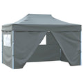 Vidaxl vouwtent pop-up met 4 zijwanden 3x4,5 m antraciet
