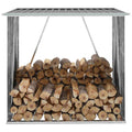 Vidaxl haardhoutschuur 163x83x154 cm gegalvaniseerd staal grijs