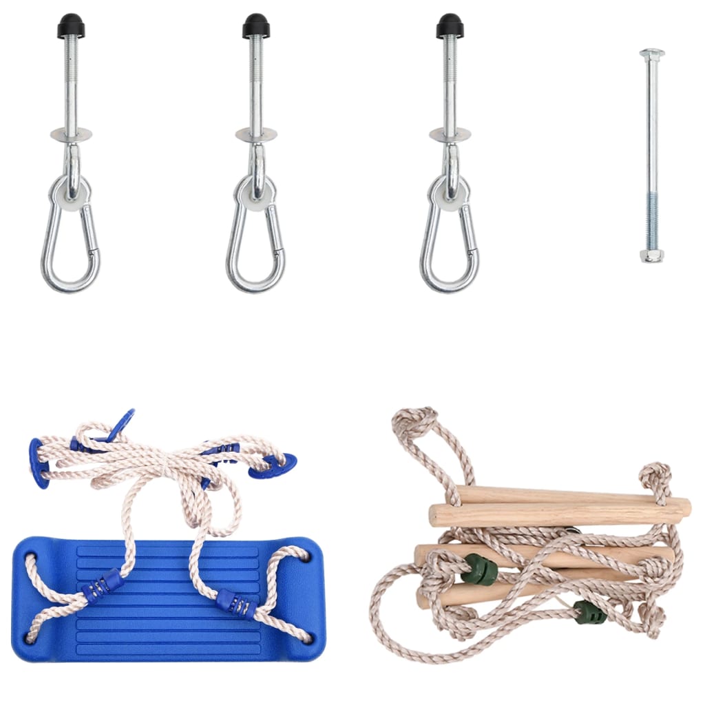 Vidaxl Swing - Sitzen mit Seilleiter und Klettersteinen pe Blau