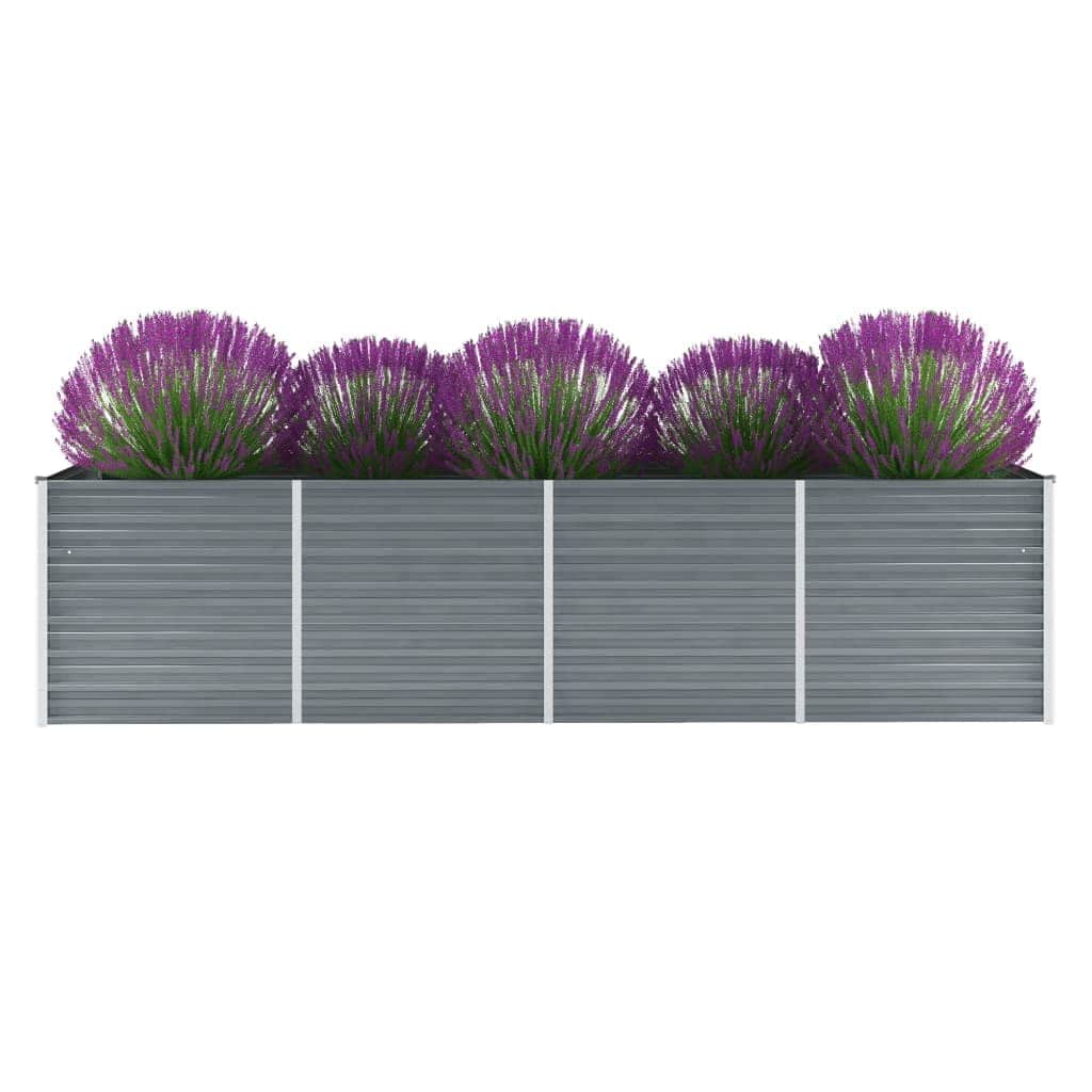 VidaXL -Pflanzer erhöht 320x80x77 cm verzinkt Stahlgrau