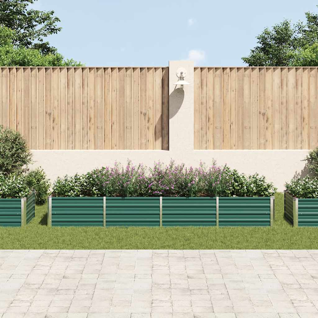 Vidaxl plantenbak verhoogd 320x80x45 cm gegalvaniseerd staal groen