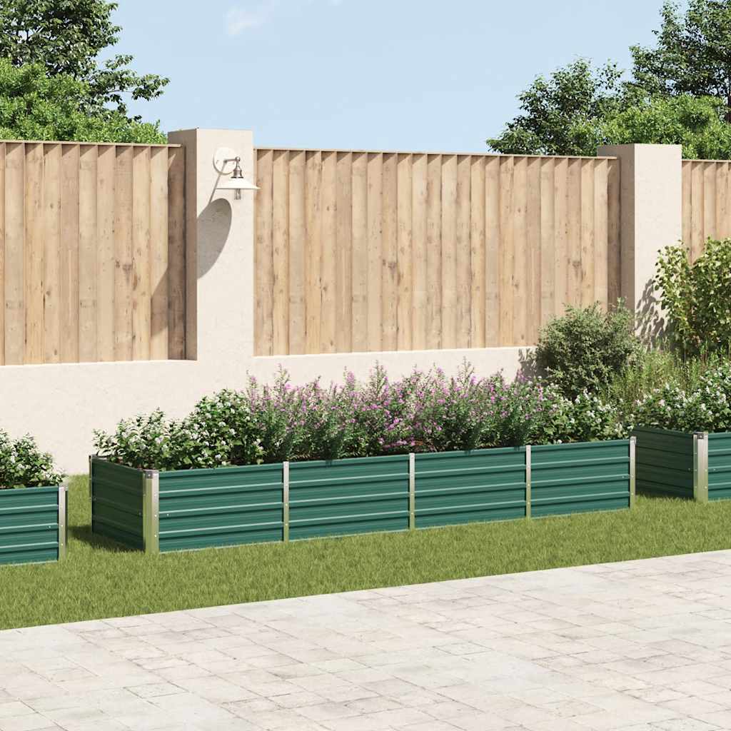 Vidaxl plantenbak verhoogd 320x80x45 cm gegalvaniseerd staal groen
