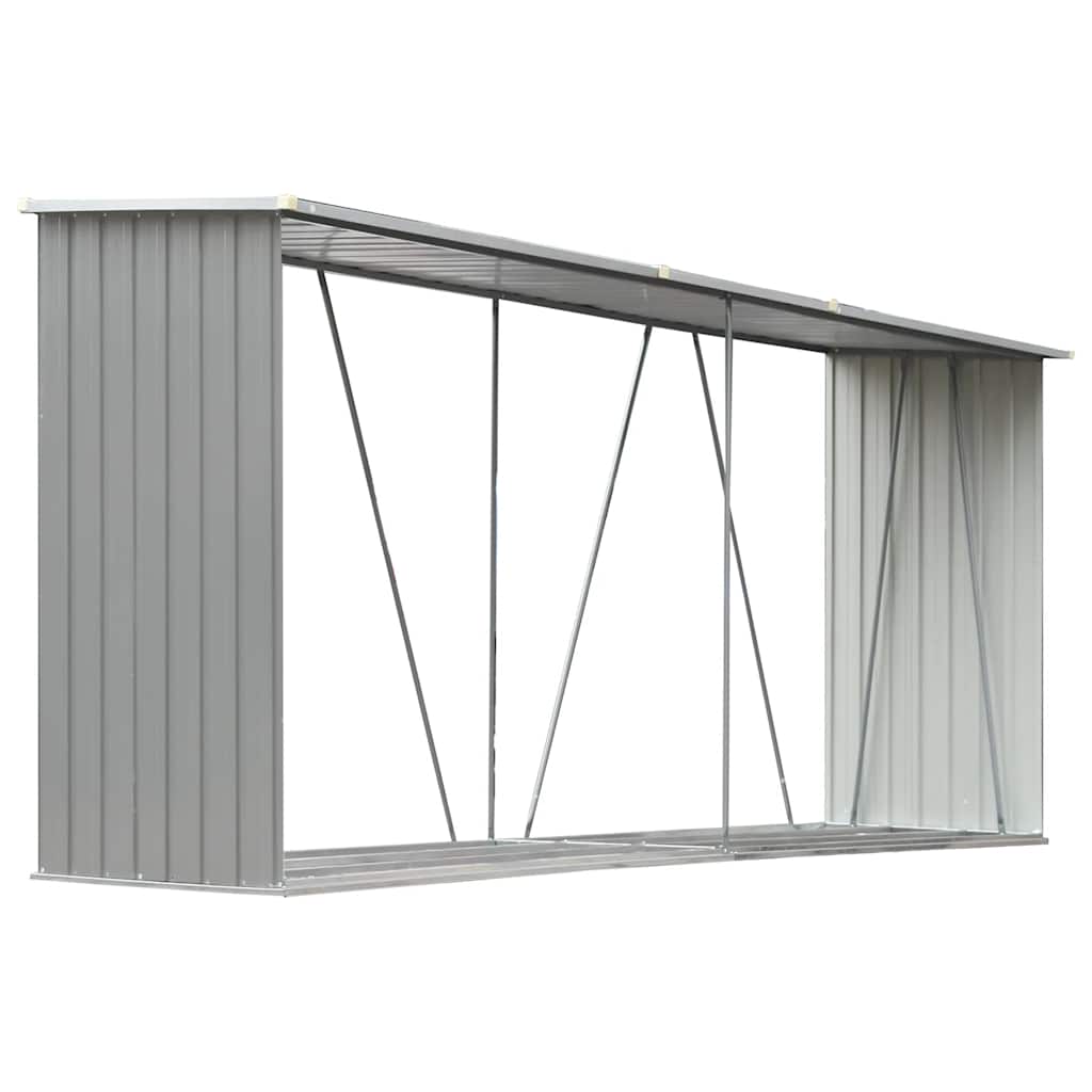 Vidaxx Brennholzschuppen 330x84x152 cm verzinkter Stahl grau