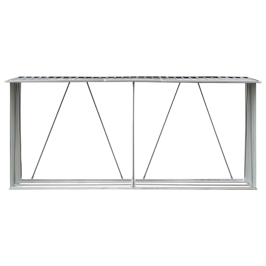 Vidaxx Brennholzschuppen 330x84x152 cm verzinkter Stahl grau
