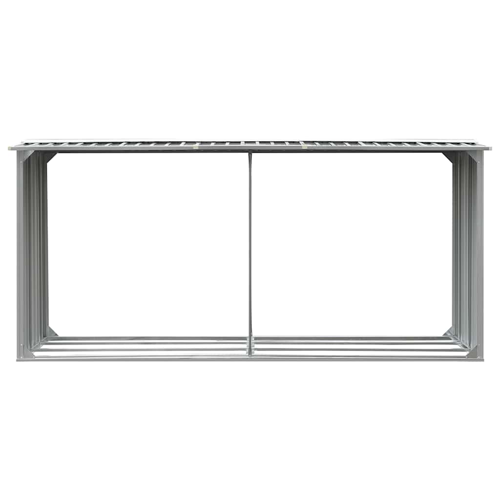 Vidaxl haardhoutschuur 330x92x153 cm gegalvaniseerd staal grijs