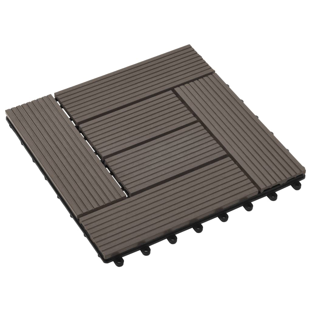 VidaXL Terrastegels 30x30 cm 1 m² HKC donkerbruin 11 st