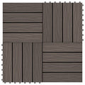 Vidaxl terrastegels diep reliëf 30x30 cm 1 m² hkc donkerbruin 11 st