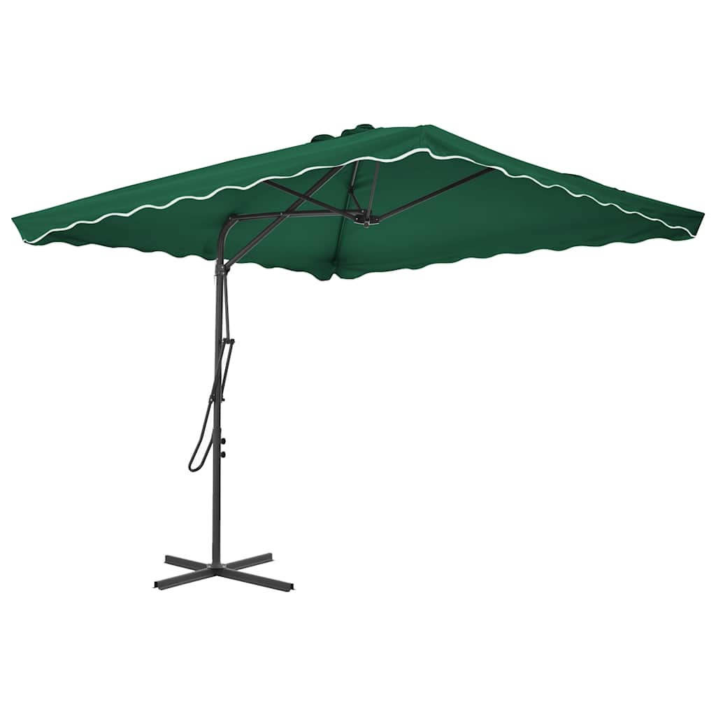 Vidaxl parasol met stalen paal 250x250 cm groen