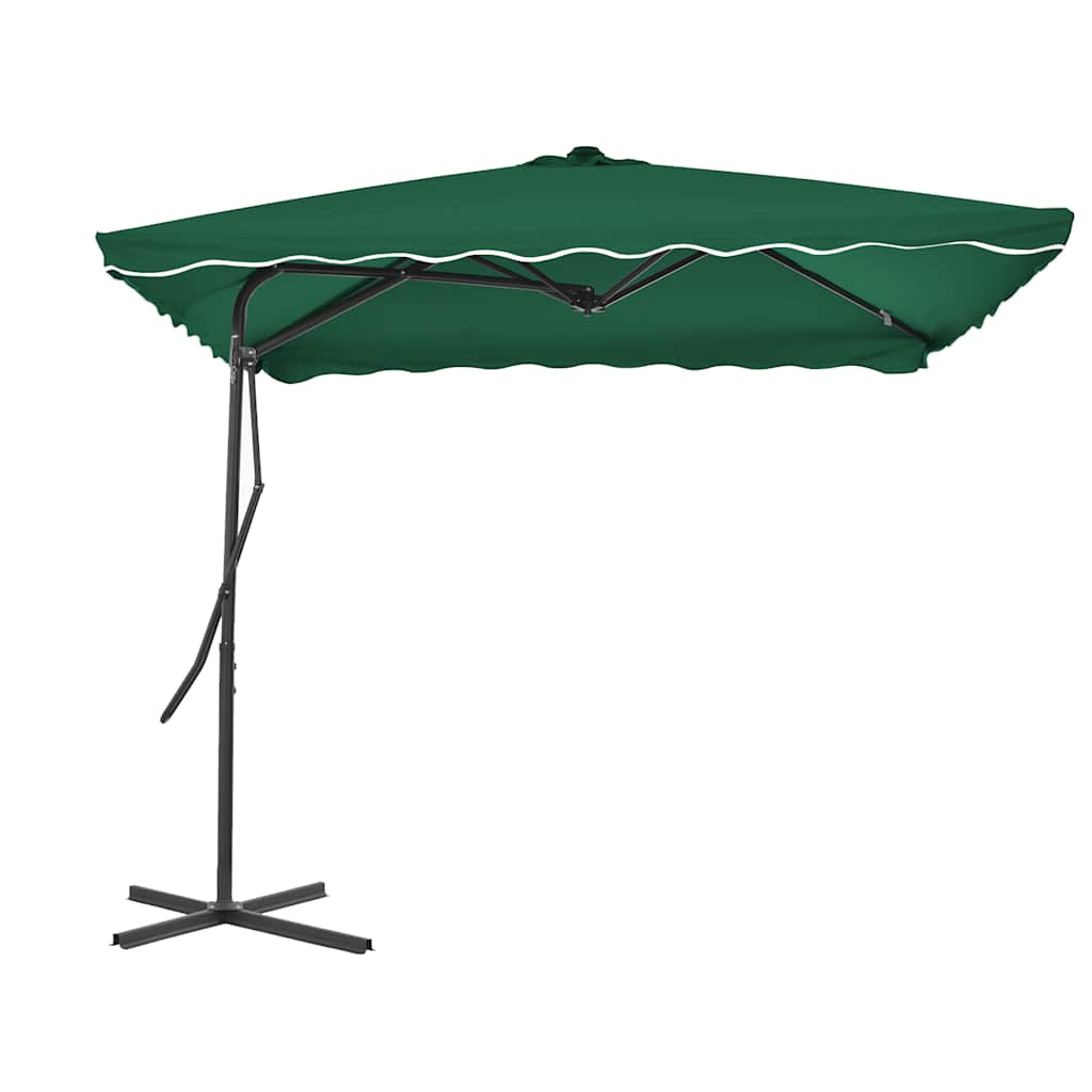 Vidaxl parasol met stalen paal 250x250 cm groen