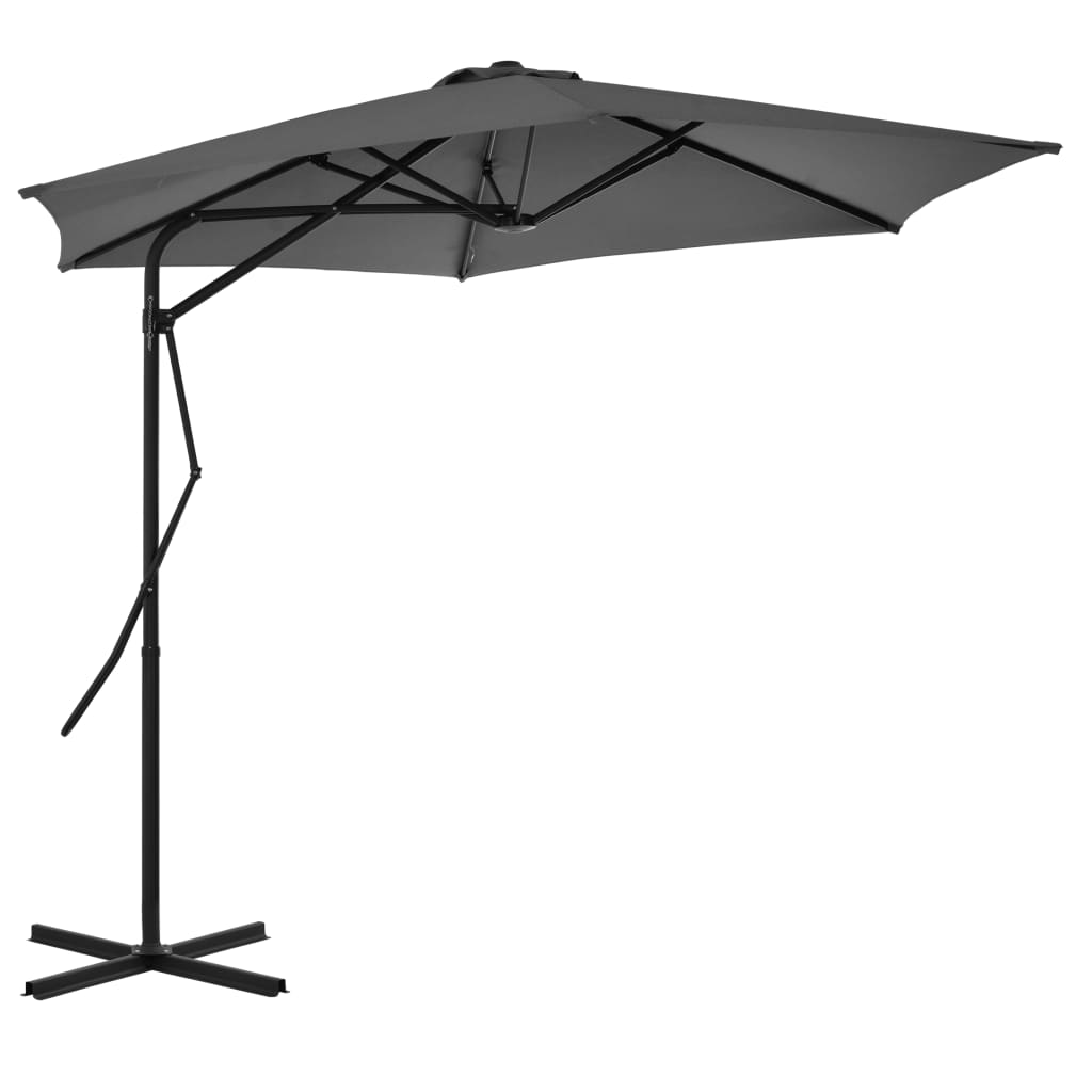 Vidaxl - Sonnenschirm mit Stahlpol 300 cm Anthrazit