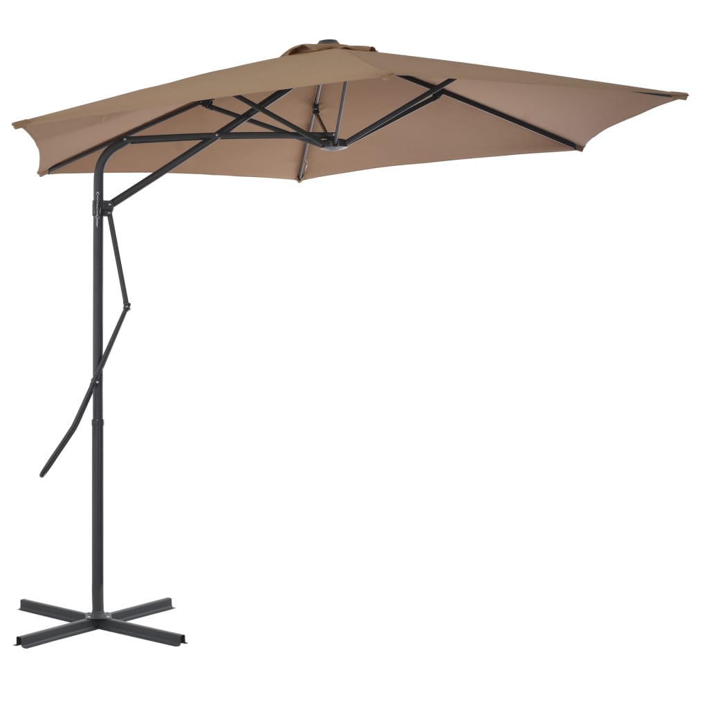 Vidaxl - Sonnenschirm mit Stahlpol 300 cm Taupe