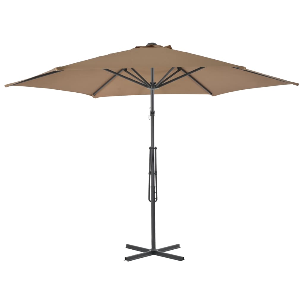Vidaxl - Sonnenschirm mit Stahlpol 300 cm Taupe
