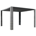 Vidaxl prieel met dak 300x300x220 cm poly rattan grijs en antraciet