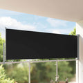Vidaxl tuinscherm uittrekbaar 120x300 cm zwart