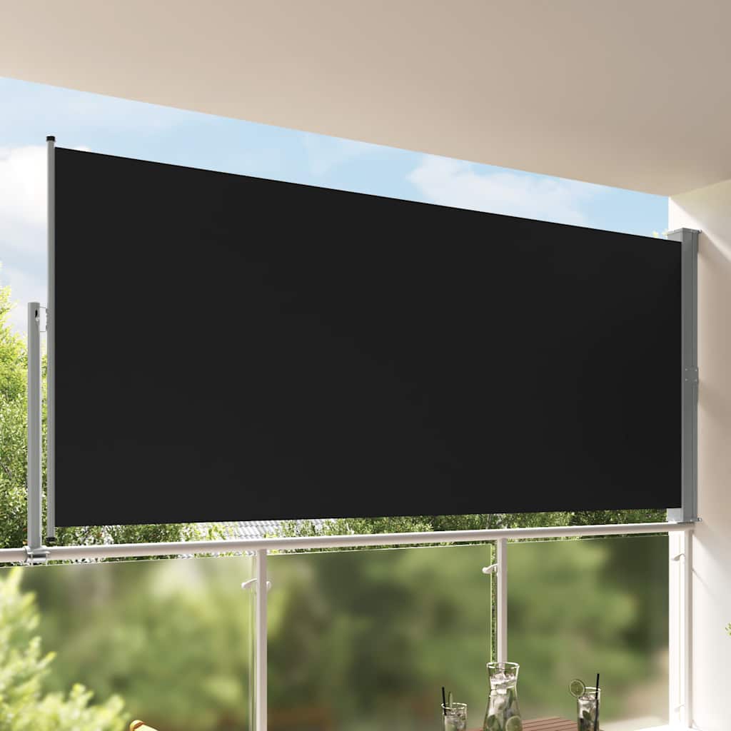 Vidaxl tuinscherm uittrekbaar 160x300 cm zwart