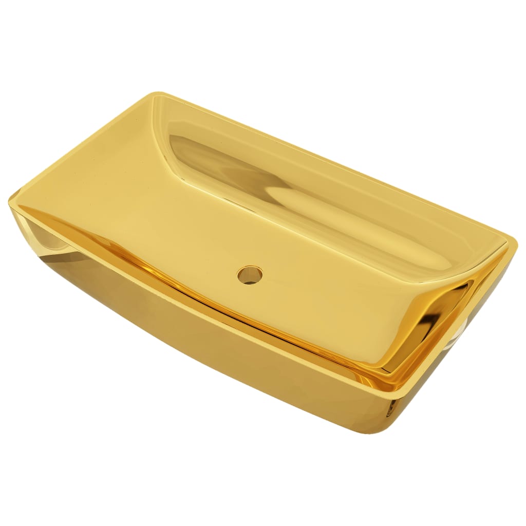 VIDAXL Waschtisch 71 x 38 x 13,5 cm Keramik, goldfarben