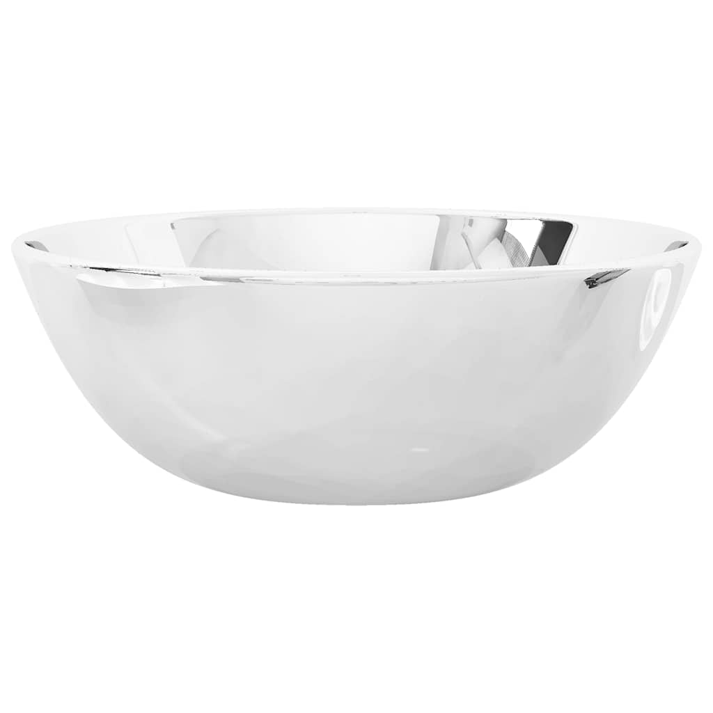 VidaXL Waschbecken 28x10 cm Keramik silberfarben