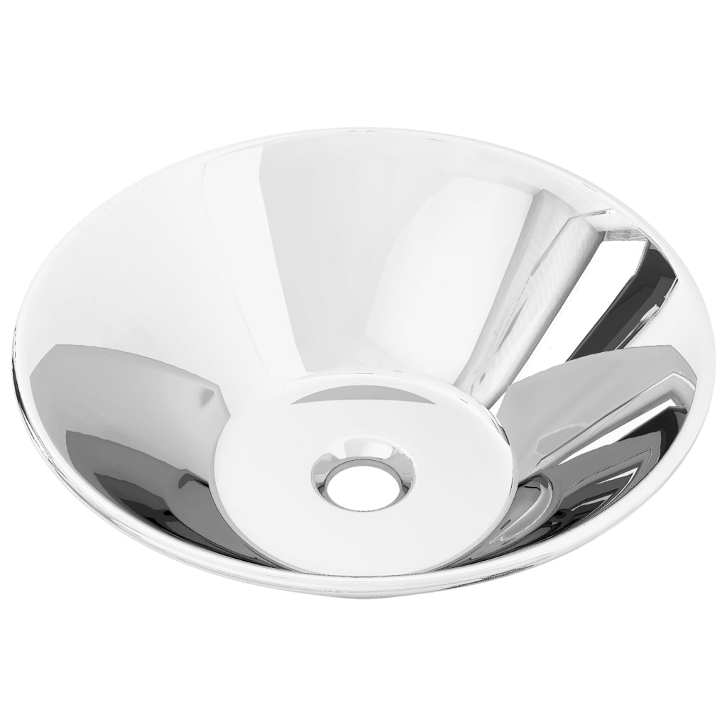 VIDAXL WASCHBECKEN 42 x 14 cm Keramik Silberfarbe