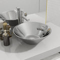 VIDAXL WASCHBECKEN 42 x 14 cm Keramik Silberfarbe