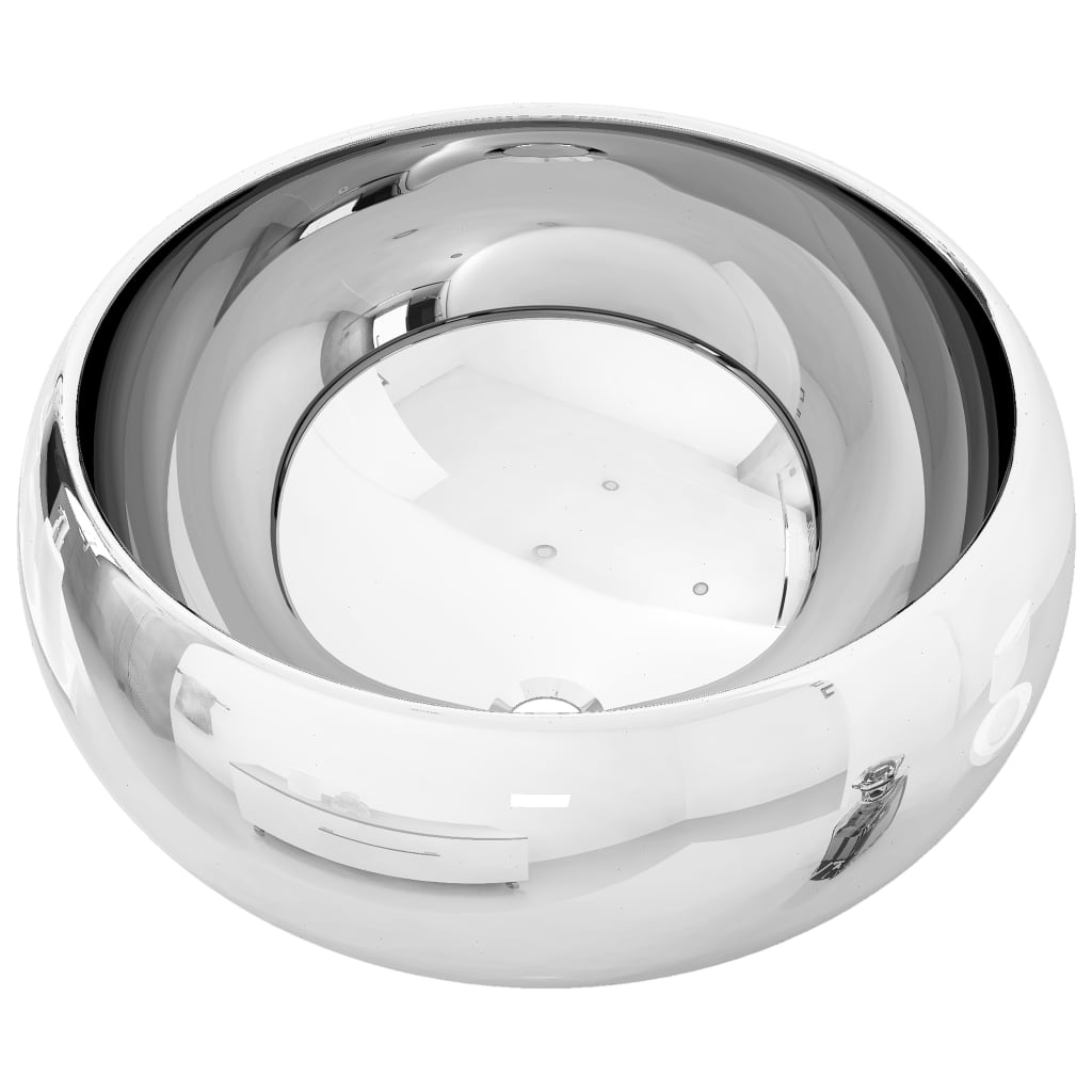 VIDAXL WASCHBECKEN 40x15 cm Keramik Silberfarbe