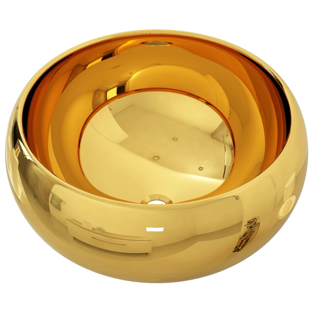 VIDAXL Waschtisch 40x15 cm Keramik Goldfarben