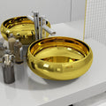 VIDAXL Waschtisch 40x15 cm Keramik Goldfarben