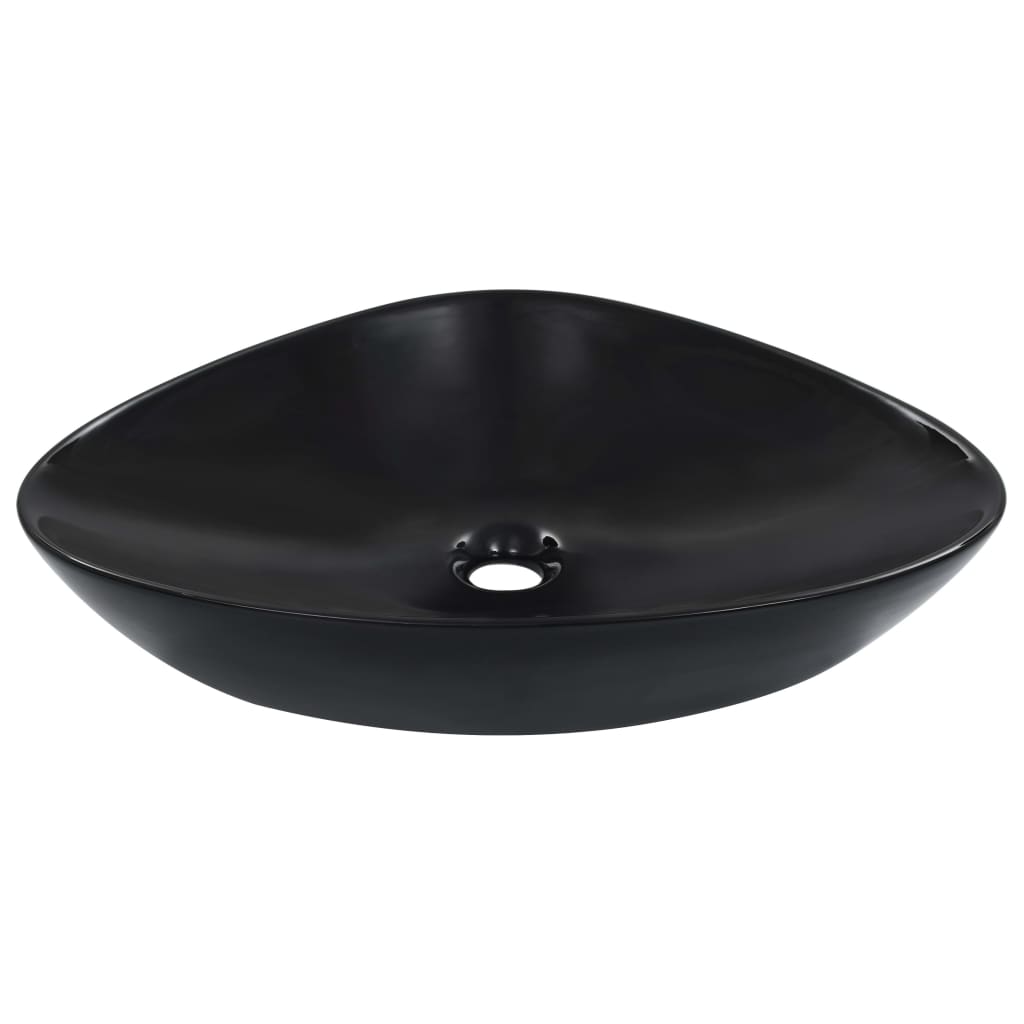 VIDAXL Waschtisch 58,5 x 39 x 14 cm Keramik Schwarz