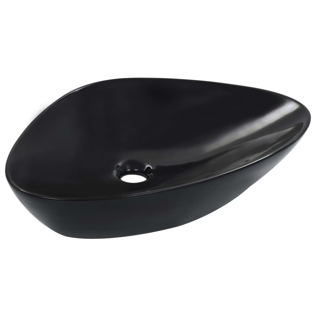 VIDAXL Waschtisch 58,5 x 39 x 14 cm Keramik Schwarz