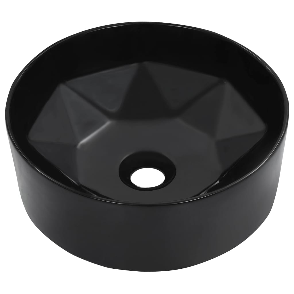 VidaXL Waschtisch 36x14 cm Keramikschwarz