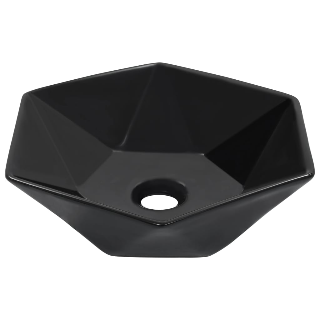VIDAXL Waschtisch 41 x 36,5 x 12 cm Keramik schwarz