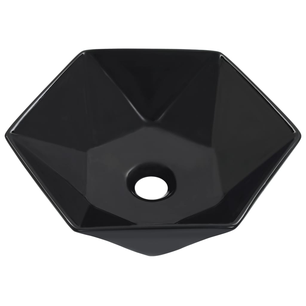 VIDAXL Waschtisch 41 x 36,5 x 12 cm Keramik schwarz