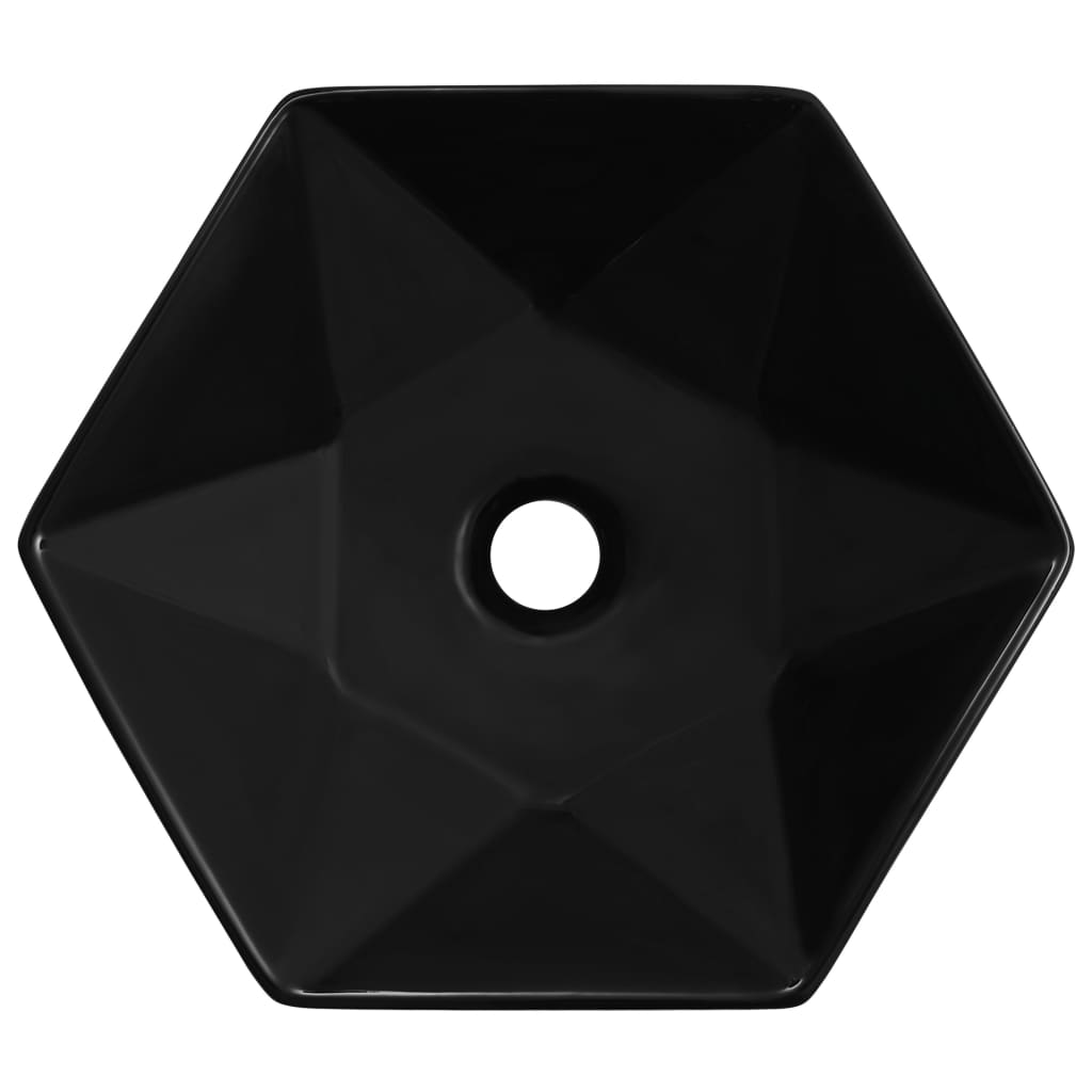 VIDAXL Waschtisch 41 x 36,5 x 12 cm Keramik schwarz