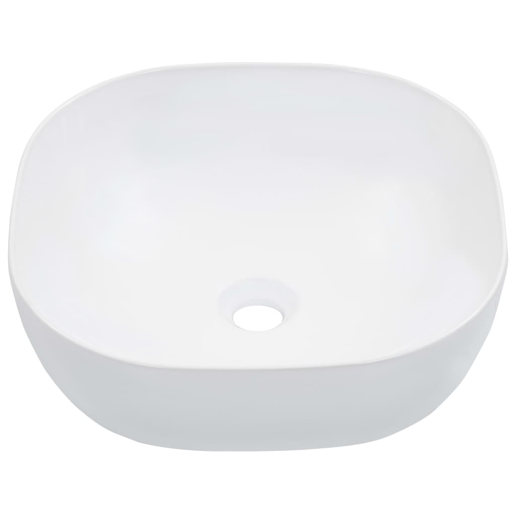 VIDAXL WASCHBECKEN 42,5X42,5X14,5 cm Keramik Weiß