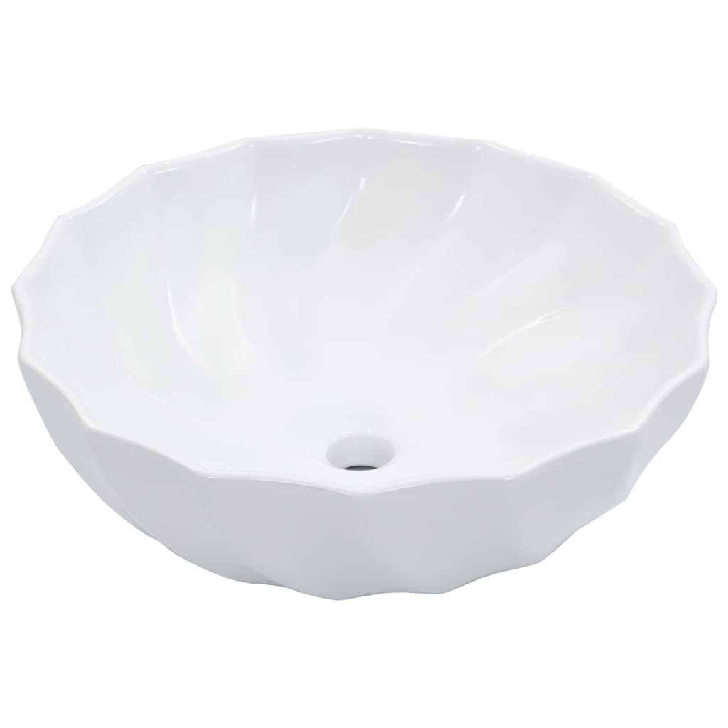 VIDAXL WASCHBECKEN 46x17 cm Keramik Weiß